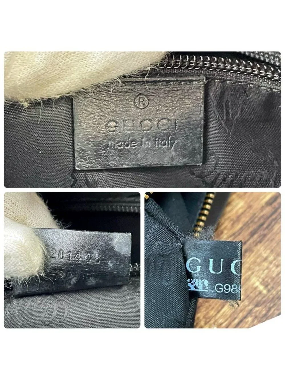 Gucci GG Crystal Imprime Messenger Shoulder Bag Black